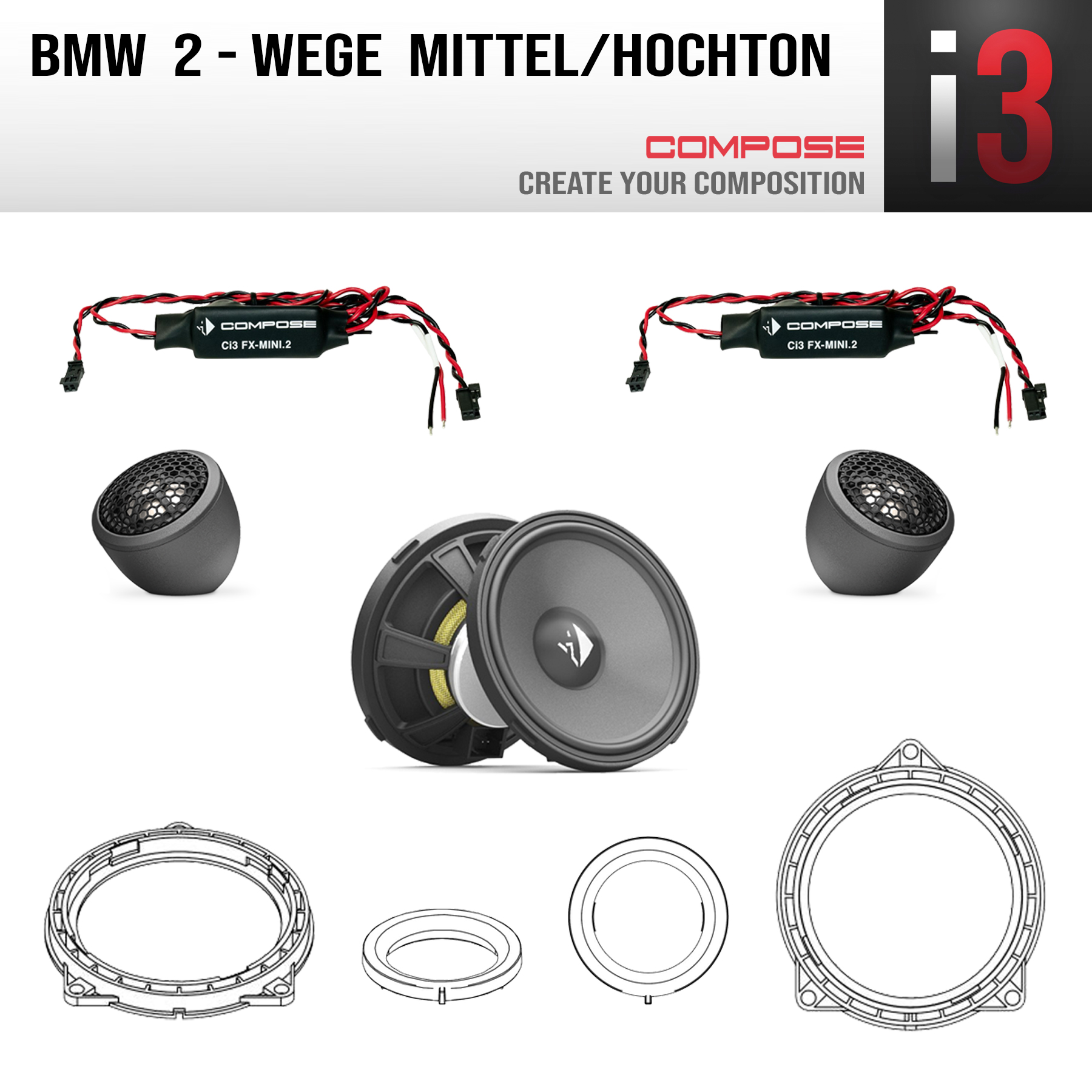 Compose Ci3 K100.2BMW2 Mittel/Hochton BMW Front