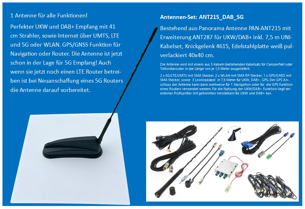 Dietz ANT215 DAB 5G  Panorama Antenne passend für alle LTE und 5G Router